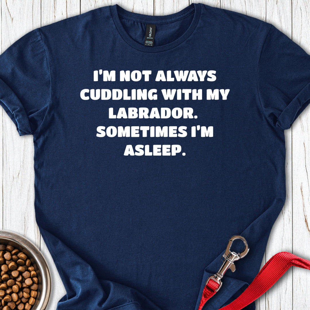 Labrador Cuddling T Shirt Gift For Dog Lover