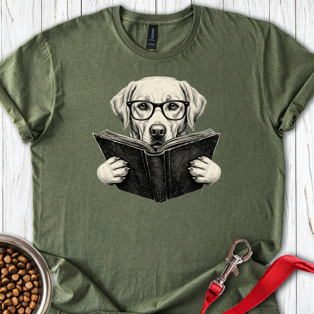 Labrador Book Lover T Shirt Gift For Dog Lover