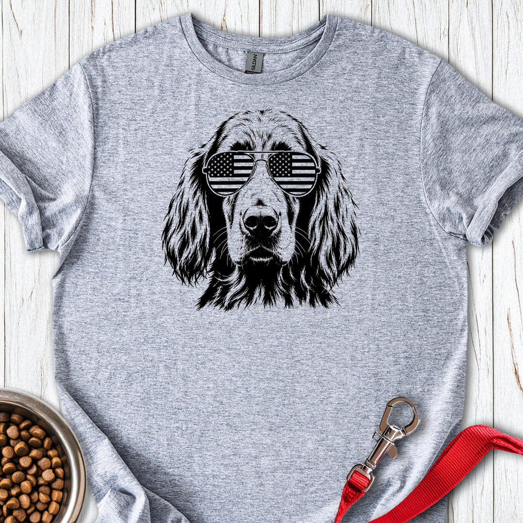 Irish Setter Flag Shades T Shirt Gift For Dog Lover