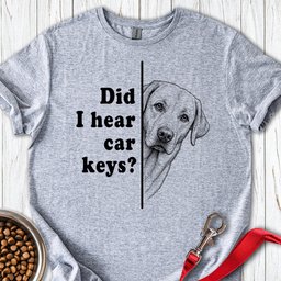 Labrador Car Keys T Shirt Gift For Dog Lover