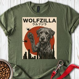 Irish Wolfzilla T Shirt Gift For Dog Lover