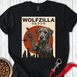Irish Wolfzilla T Shirt Gift For Dog Lover