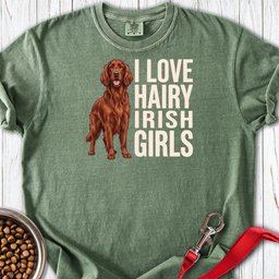 Irish Setter Hairy Girls Premium Tee Gift For Dog Lover