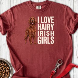 Irish Setter Hairy Girls Premium Tee Gift For Dog Lover