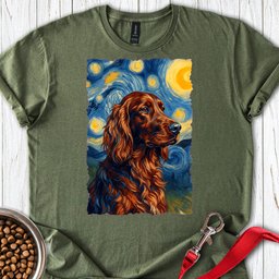 Irish Setter Van Gogh T Shirt Gift For Dog Lover
