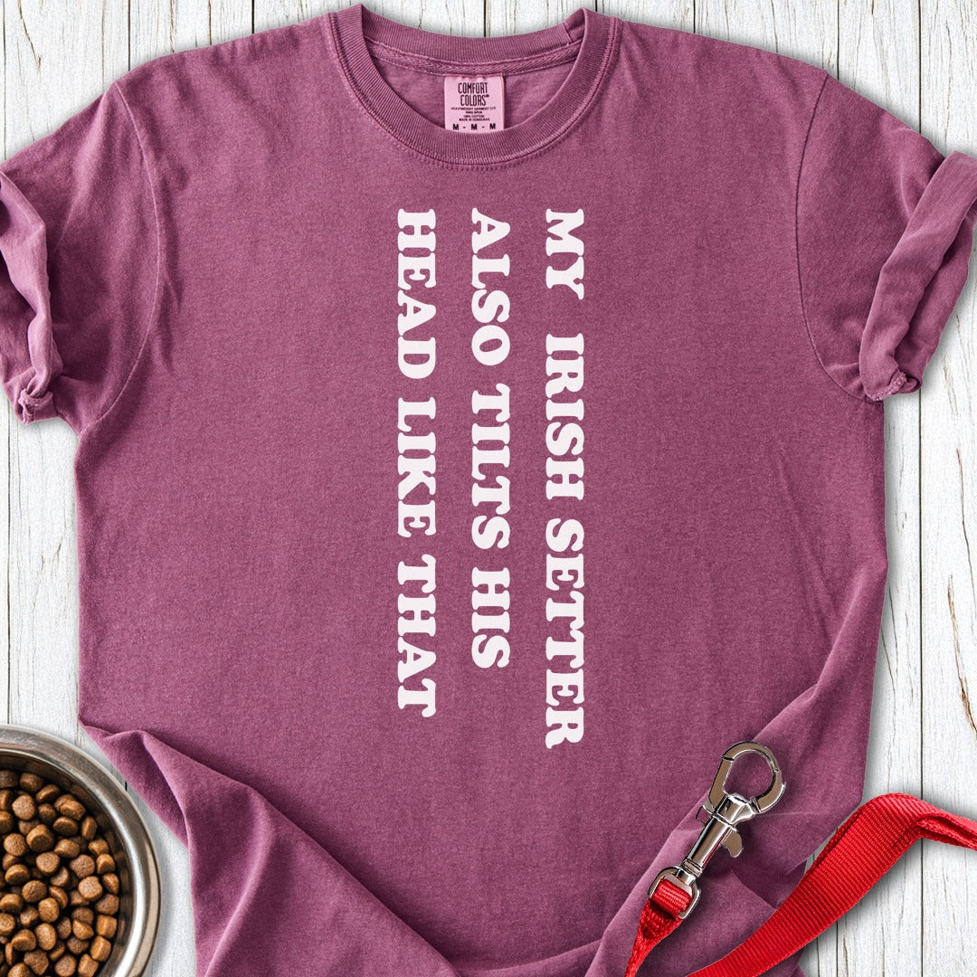 Irish Setter Tilts His Head Premium Tee Gift For Dog Lover