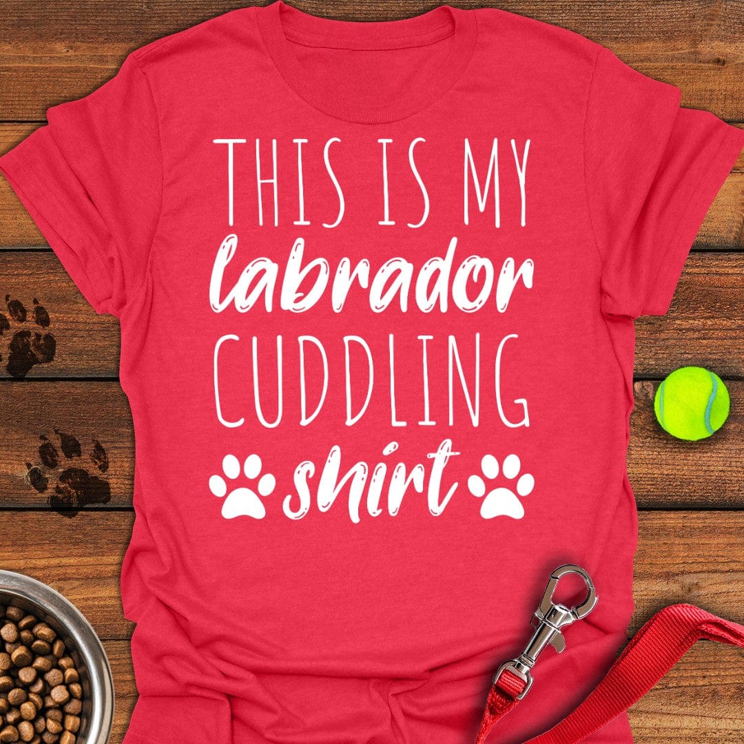 Labrador Cuddling T Shirt Gift For Dog Lover
