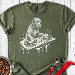 Irish Wolfhound DJ T Shirt Gift For Dog Lover