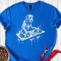 Irish Wolfhound DJ T Shirt Gift For Dog Lover