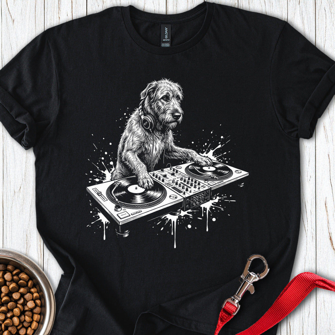 Irish Wolfhound DJ T Shirt Gift For Dog Lover