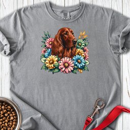 Irish Setter Flower Wreath Premium Tee Gift For Dog Lover