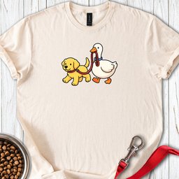 Labrador Puppy And Goose T Shirt Gift For Dog Lover
