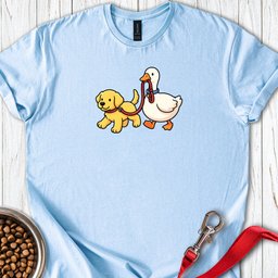 Labrador Puppy And Goose T Shirt Gift For Dog Lover