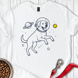 Labrador In Space T Shirt Gift For Dog Lover