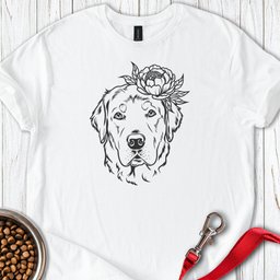 Labrador Flower T Shirt Gift For Dog Lover
