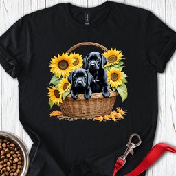 Labrador Puppies In Basket T Shirt Gift For Dog Lover