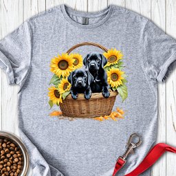 Labrador Puppies In Basket T Shirt Gift For Dog Lover