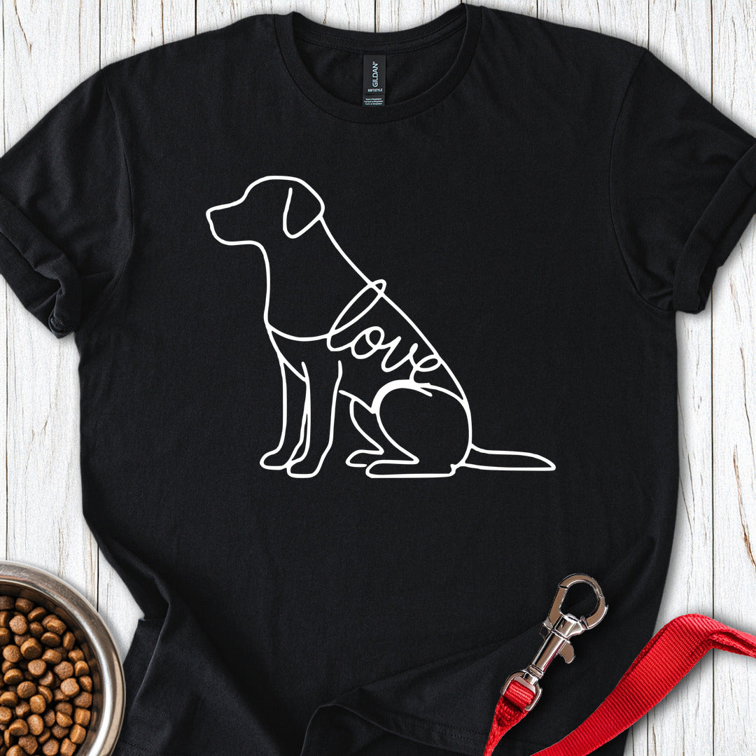 Labrador Love Lineart T Shirt Gift For Dog Lover