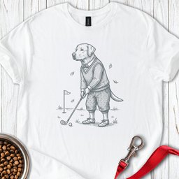 Labrador Golfer T Shirt Gift For Dog Lover