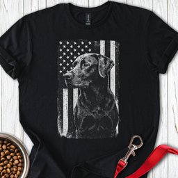 Labrador USA Flag T Shirt Gift For Dog Lover