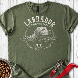 Labrador Swimming Club T Shirt Gift For Dog Lover