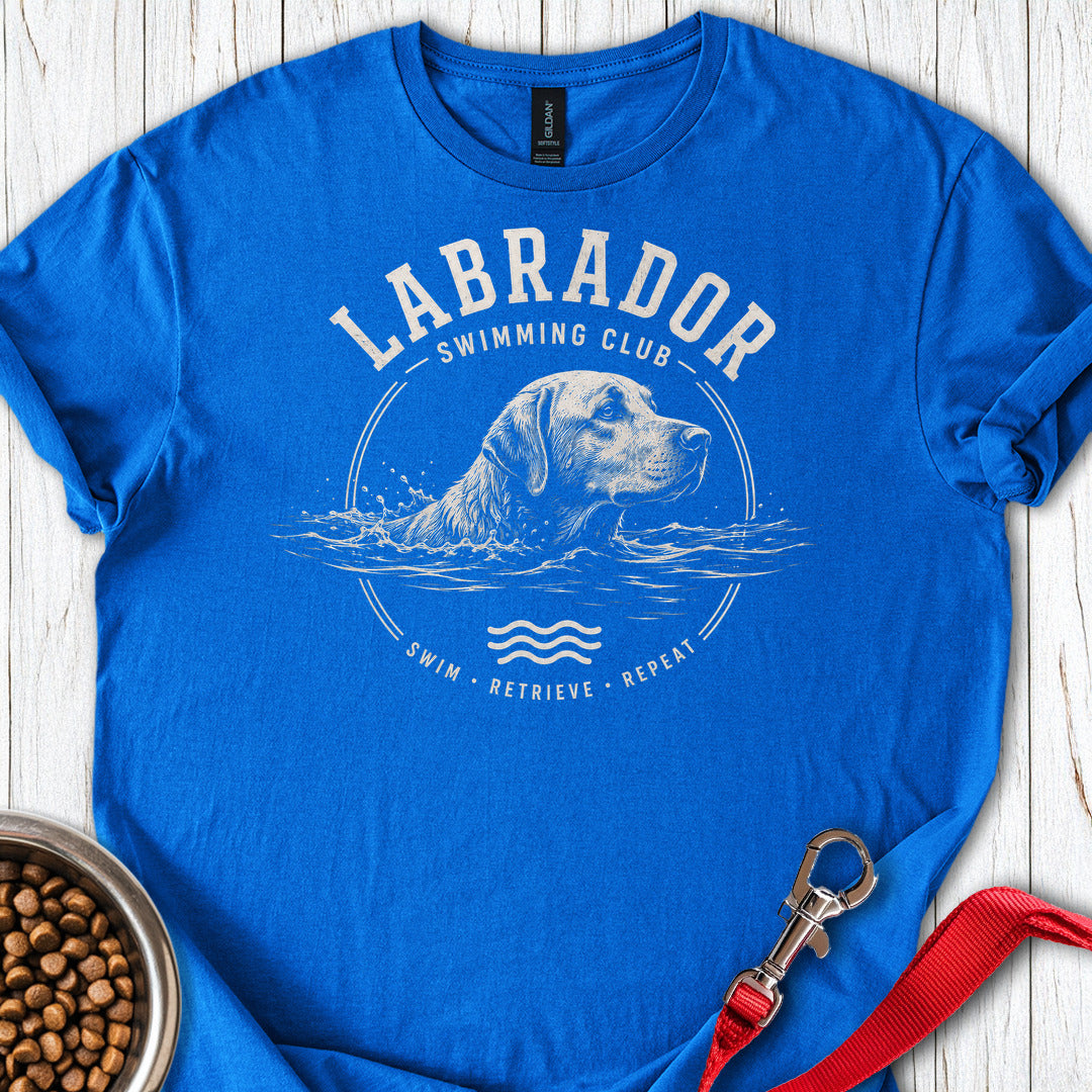 Labrador Swimming Club T Shirt Gift For Dog Lover