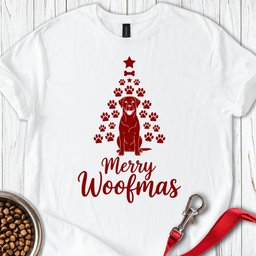 Labrador Merry Woofmas Christmas T Shirt Gift For Dog Lover