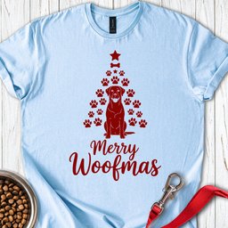 Labrador Merry Woofmas Christmas T Shirt Gift For Dog Lover