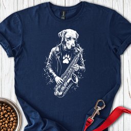Labrador Saxophone T Shirt Gift For Dog Lover