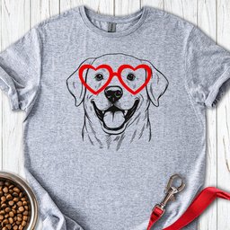 Labrador Love Glasses T Shirt Gift For Dog Lover