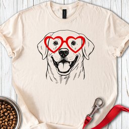 Labrador Love Glasses T Shirt Gift For Dog Lover