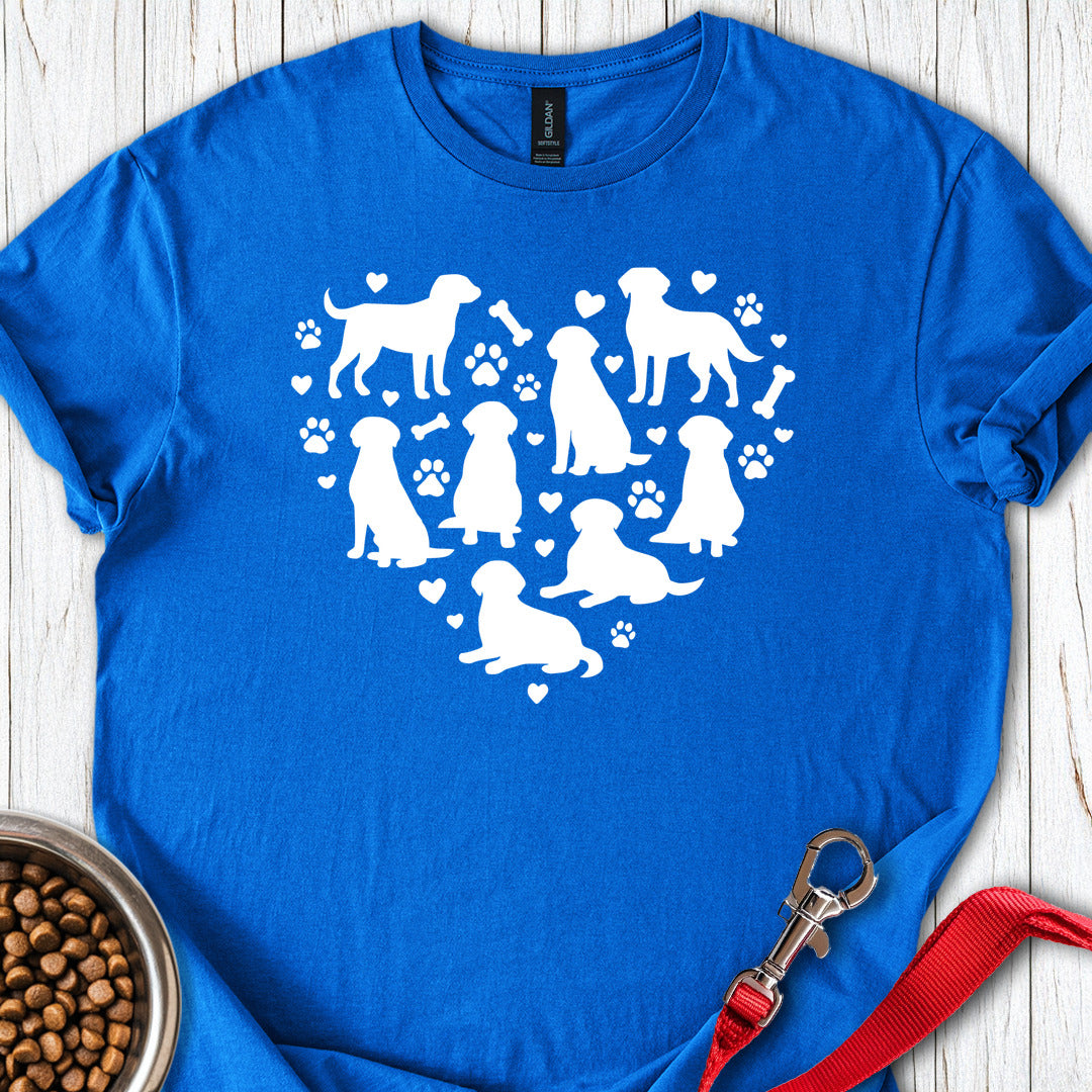 Labrador Heart T Shirt Gift For Dog Lover