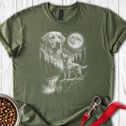 Labrador Howling Moon T Shirt Gift For Dog Lover