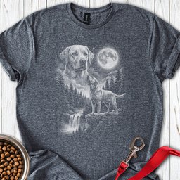Labrador Howling Moon T Shirt Gift For Dog Lover