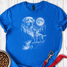 Labrador Howling Moon T Shirt Gift For Dog Lover