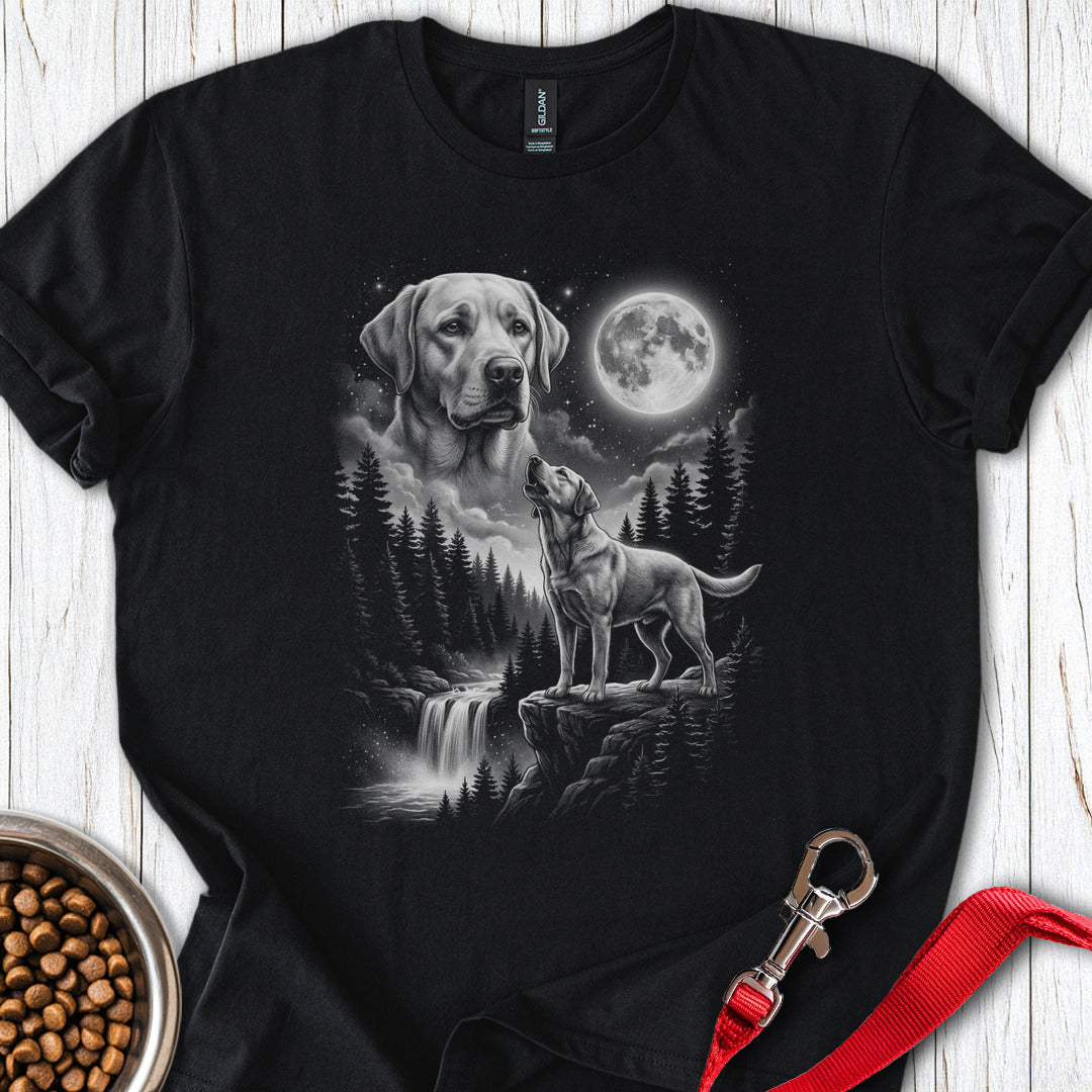 Labrador Howling Moon T Shirt Gift For Dog Lover