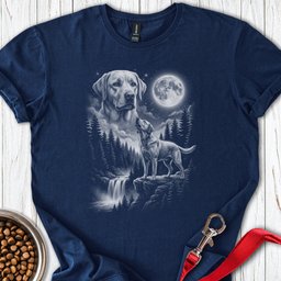 Labrador Howling Moon T Shirt Gift For Dog Lover