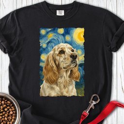 Lemon Roam Spaniel Van Gogh Premium Tee Gift For Dog Lover