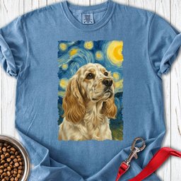 Lemon Roam Spaniel Van Gogh Premium Tee Gift For Dog Lover