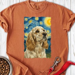 Lemon Roam Spaniel Van Gogh Premium Tee Gift For Dog Lover