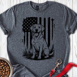 Labrador USA Flag T Shirt Gift For Dog Lover