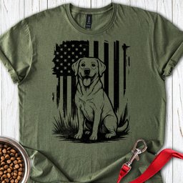 Labrador USA Flag T Shirt Gift For Dog Lover