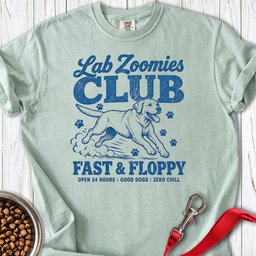 Labrador Zoomies Club Blue Premium Tee Gift For Dog Lover