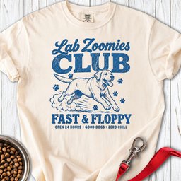 Labrador Zoomies Club Blue Premium Tee Gift For Dog Lover