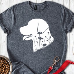 Labrador Flowers T Shirt Gift For Dog Lover
