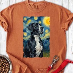 Mantle Great Dane Van Gogh Premium Tee Gift For Dog Lover