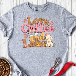 Love Coffee And Labs T Shirt Gift For Dog Lover
