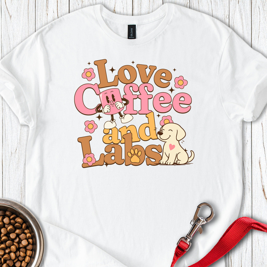 Love Coffee And Labs T Shirt Gift For Dog Lover