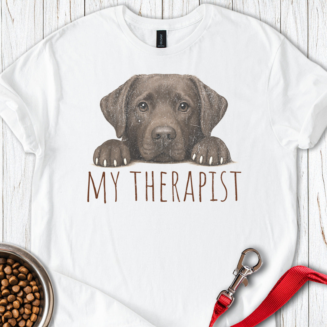 My Therapist Chocolate Lab T Shirt Gift For Dog Lover