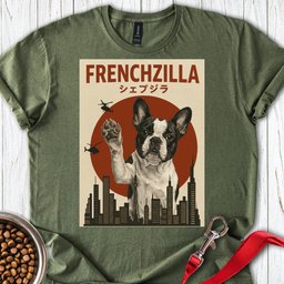 Piebald French Bulldog Frenchzilla T Shirt Gift For Dog Lover